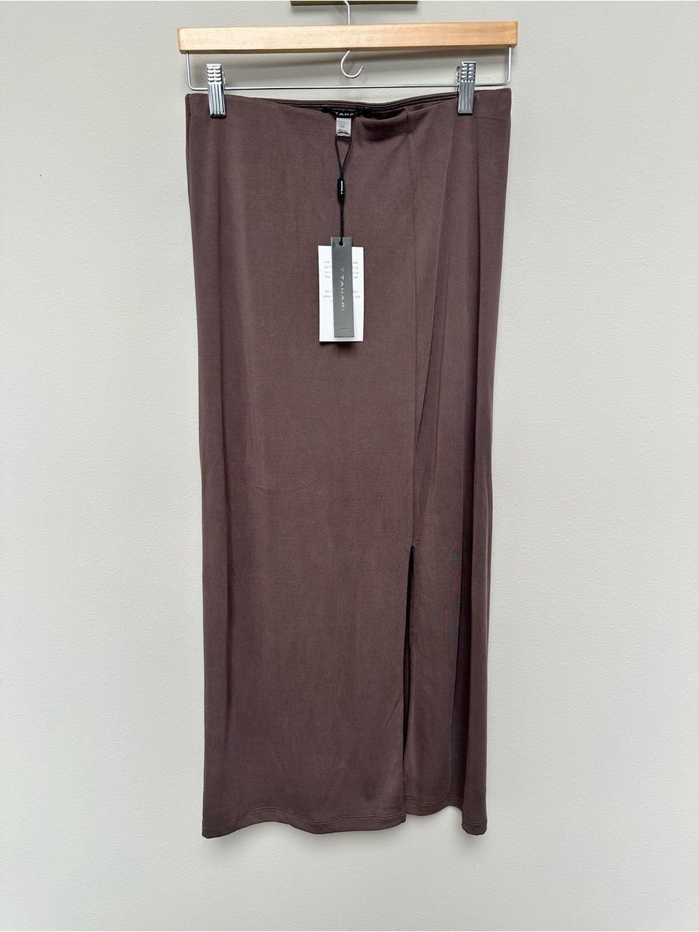 Tahari Dusty Mauve Straight Midi Skirt